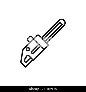 Chainsaw icon logo sign vector outline in black and white color Stock Vector