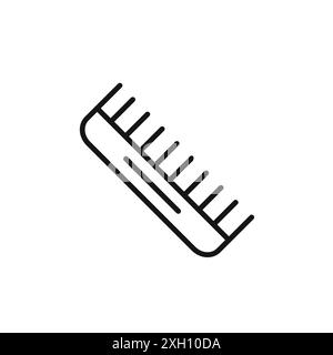 comb icon logo sign vector outline in black and white color Stock Vector