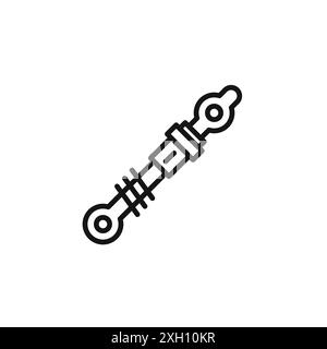 damper icon logo sign vector outline in black and white color Stock Vector