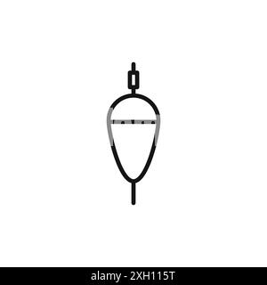 Fishing float icon logo sign vector outline in black and white color Stock Vector