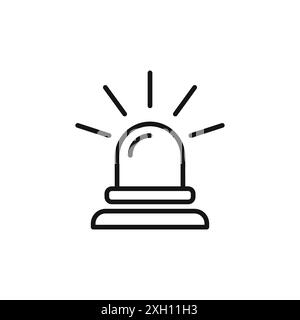 emergency fire siren icon logo sign vector outline in black and white ...