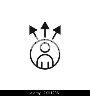 Flexibility icon logo sign vector outline in black and white color Stock Vector