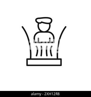 Holographic Display icon logo sign vector outline in black and white color Stock Vector