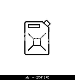 Jerrycan oil icon logo sign vector outline in black and white color Stock Vector