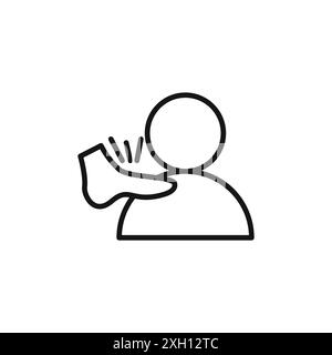 Kickboxer logo sign vector outline in black and white color Stock Vector