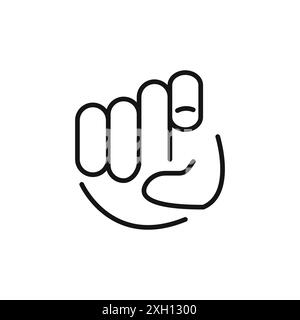 Index Finger pointing icon logo sign vector outline in black and white color Stock Vector
