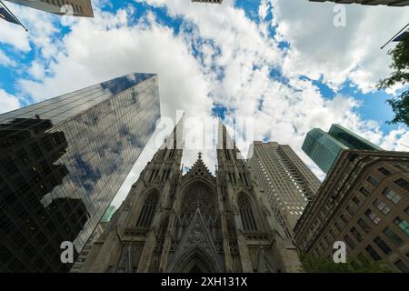 NEW YORK CITY, USA - SEPTEMBER 29, 2021: St. Patrick's Cathedral in Manhattan Stock Photo