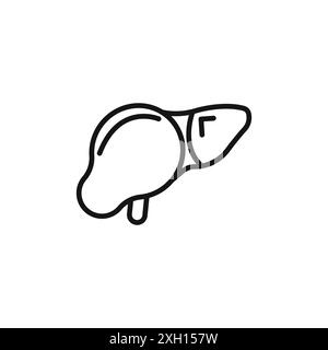 liver icon logo sign vector outline in black and white color Stock Vector