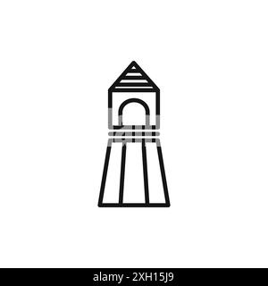Rubber kid slide icon logo sign vector outline in black and white color Stock Vector