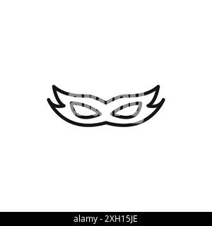 Mask icon logo sign vector outline in black and white color Stock Vector