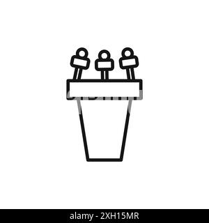 Press conference icon logo sign vector outline in black and white color ...