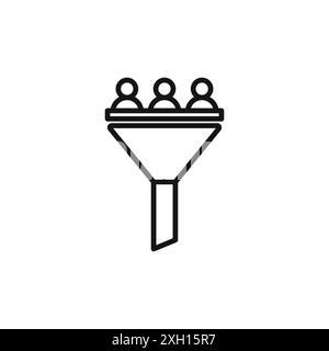 lead conversion icon logo sign vector outline in black and white color Stock Vector