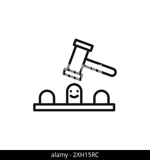 Mole Game Whack icon logo sign vector outline in black and white color Stock Vector