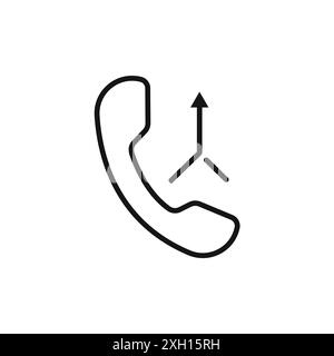 merge call icon logo sign vector outline in black and white color Stock Vector