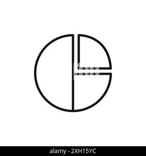 Market share icon logo sign vector outline in black and white color ...
