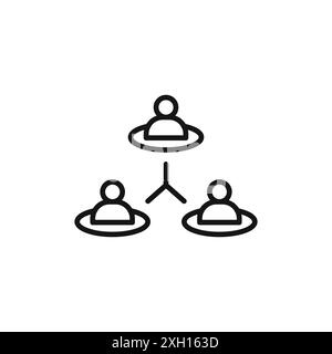 Modern teamwork icon logo sign vector outline in black and white color ...