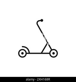 Scooter icon logo sign vector outline in black and white color Stock Vector