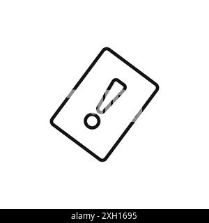 Penalty card sport icon logo sign vector outline in black and white color Stock Vector