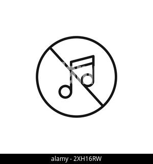 No music note icon, color, line, outline vector sign, linear style ...