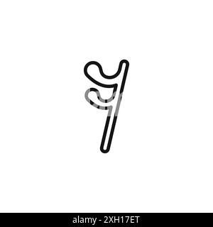 semiquaver note icon logo sign vector outline in black and white color Stock Vector