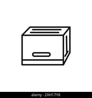 toaster icon logo sign vector outline in black and white color Stock Vector