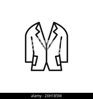 Suits icon logo sign vector outline in black and white color Stock Vector