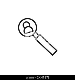 Search for job icon logo sign vector outline in black and white color Stock Vector