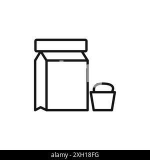 Washing powder icon logo sign vector outline in black and white color Stock Vector