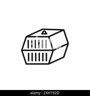 resock animals icon logo sign vector outline in black and white color Stock Vector