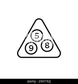Snooker ball icon logo sign vector outline in black and white color Stock Vector