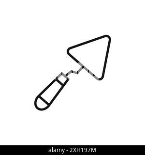 Trowel icon logo sign vector outline in black and white color Stock Vector