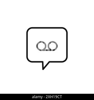 Voicemail icon (2) logo sign vector outline in black and white color Stock Vector