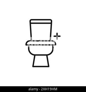 Toilet icon logo sign vector outline in black and white color Stock Vector