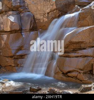 Waterfall in the Bletterbach gorge near Bolzano, South Tyrol Stock Photo