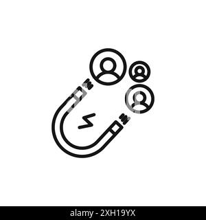 User Engagement icon logo sign vector outline in black and white color Stock Vector