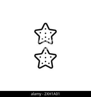 sea star icon logo sign vector outline in black and white color Stock Vector