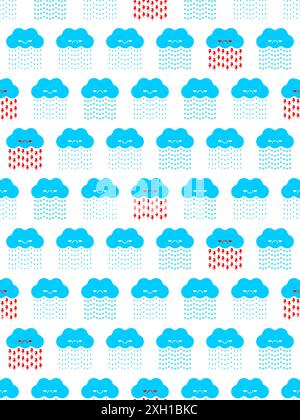 Cloud symbol pattern seamless. ornament Sign for weather for smartphone application. background warm rain and hail, snow and downpour. Snowfall Baby f Stock Vector