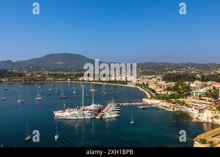 View over the yacht harbour of Kerkyra, Corfu Stock Photo