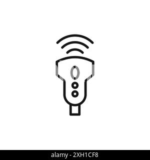 Ultrasound device icon logo sign vector outline in black and white color Stock Vector