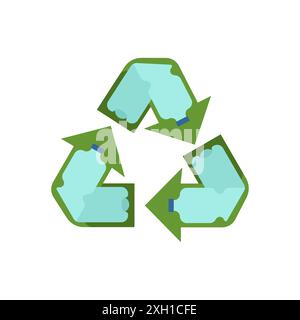 Plastic bottle recycling sign. Vector symbol Stock Vector