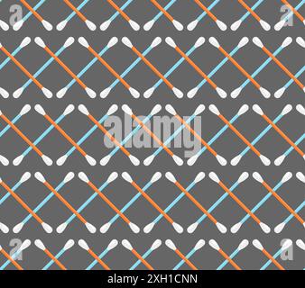 Ear stick clean pattern seamless. Ear cleaning stick background Stock Vector