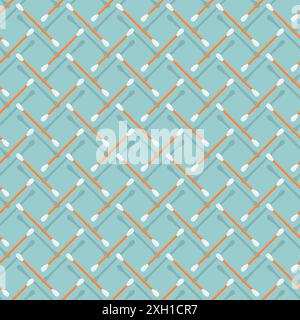 Ear stick clean pattern seamless. Ear cleaning stick background Stock Vector