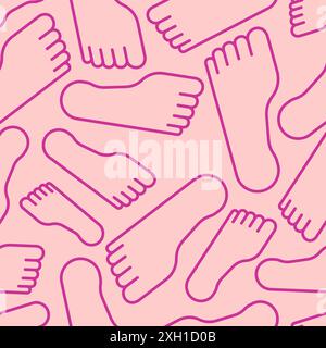 feet pattern seamless. legs background. footprints texture Stock Vector