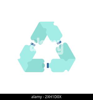 Plastic bottle recycling sign. Vector symbol Stock Vector