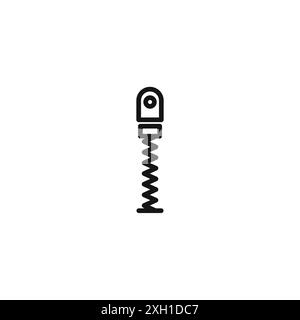 Zipper icon logo sign vector outline in black and white color Stock Vector