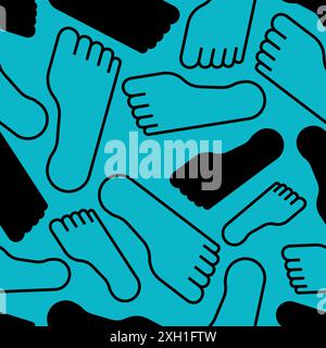 feet pattern seamless. legs background. footprints texture Stock Vector