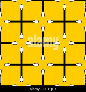 Ear stick clean pattern seamless. Ear cleaning stick background Stock Vector