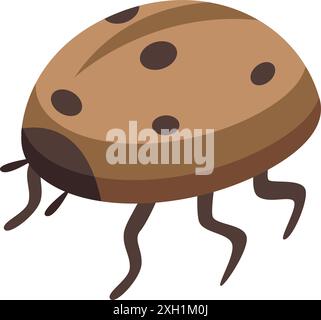 Brown ladybug is taking a walk Stock Vector