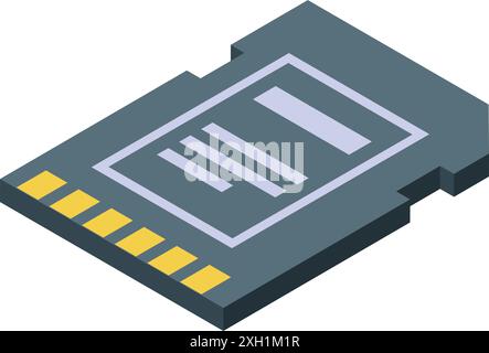 Secure digital memory card for storing digital information, expanding device memory Stock Vector
