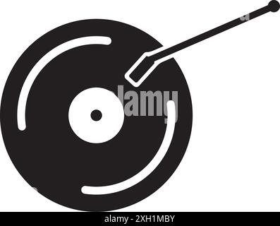 Vinyl music record icon vector template design Stock Vector